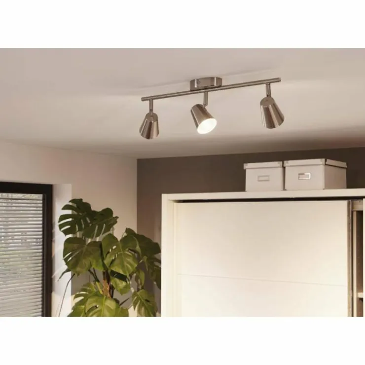 Luminaires Eglo Éclairage Led|Plafonnier Eglo TRAVALE LED Nickel mat, 3 lumières