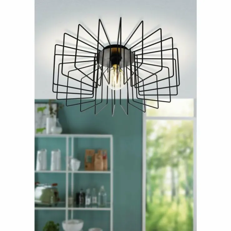 Luminaires Eglo Plafonniers|Plafonnier EGLO TREMEDAL Noir, 1 lumière