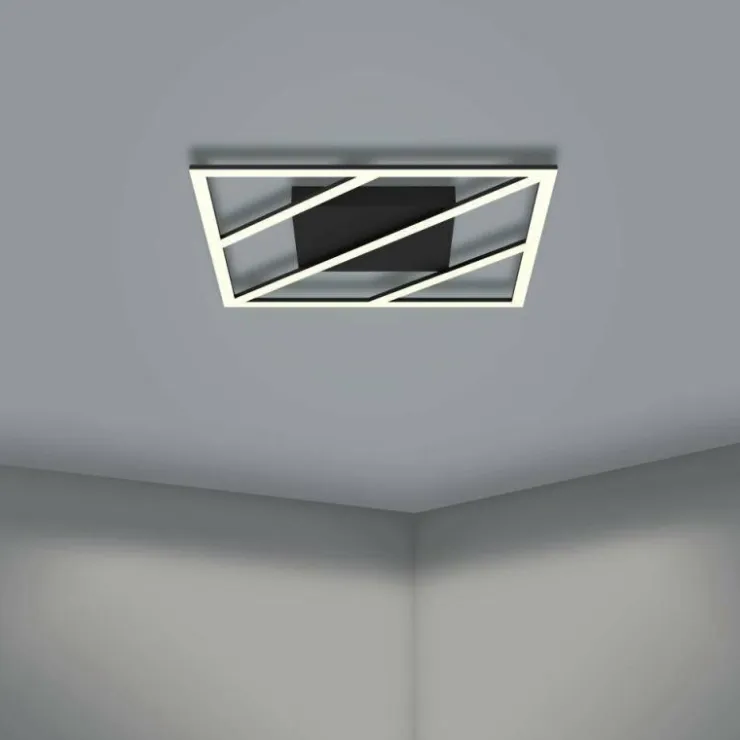 Luminaires Eglo Éclairage Led|Plafonnier Eglo ULISANO LED Noir, 1 lumière, Télécommandes