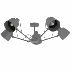 Luminaires Eglo Plafonniers|Plafonnier Eglo-Leuchten BASURTU Noir, 5 lumières