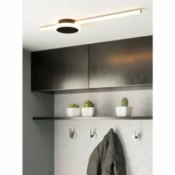 Luminaires Eglo Éclairage Led|Plafonnier Eglo-Leuchten SARGINTO LED Noir, 2 lumières
