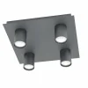 Luminaires Eglo Éclairage Led|Plafonnier Eglo-Leuchten VALCASOTTO LED Noir, 4 lumières