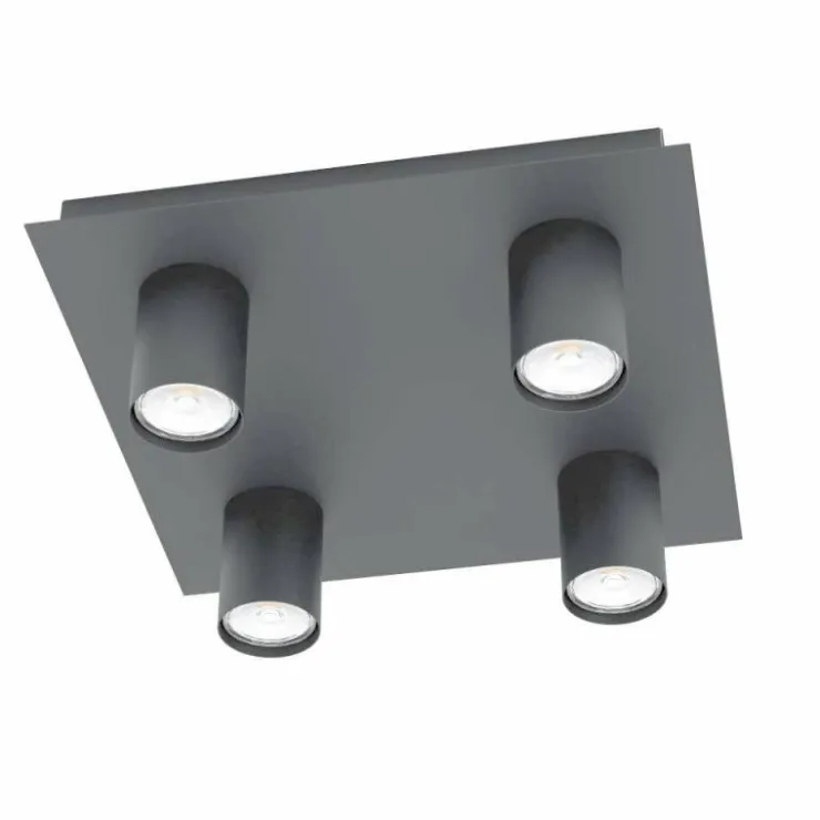 Luminaires Eglo Éclairage Led|Plafonnier Eglo-Leuchten VALCASOTTO LED Noir, 4 lumières