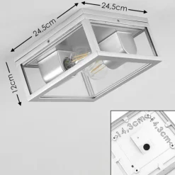 plafonnier extérieur Kiwalik Argenté, 2 lumières