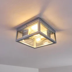 plafonnier extérieur Kiwalik Argenté, 2 lumières