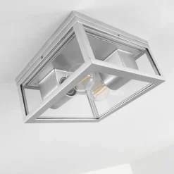 plafonnier extérieur Kiwalik Argenté, 2 lumières