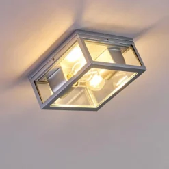 plafonnier extérieur Kiwalik Argenté, 2 lumières