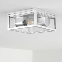 plafonnier extérieur Kiwalik Argenté, 2 lumières