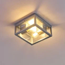 plafonnier extérieur Kiwalik Argenté, 2 lumières