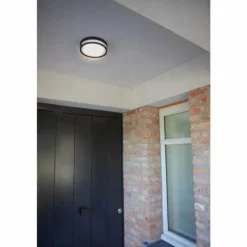 plafonnier extérieur Lutec Rola LED Noir, 1 lumière