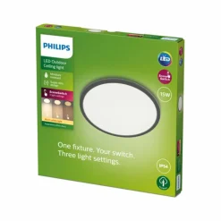 plafonnier extérieur Philips Superslim LED Noir, 1 lumière