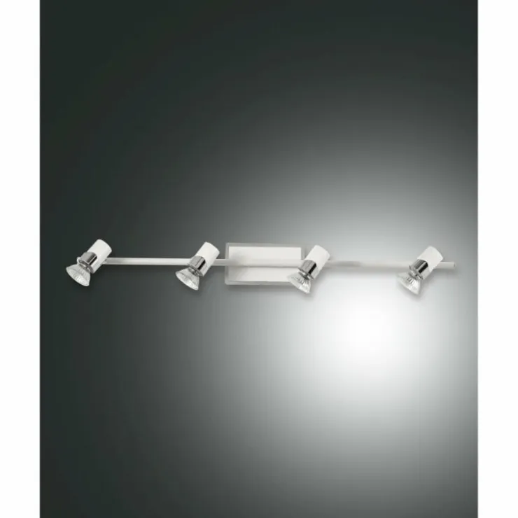 Luminaires Fabas Luce Plafonniers|Plafonnier Fabas Luce Alice Chrome, Blanc, 4 lumières