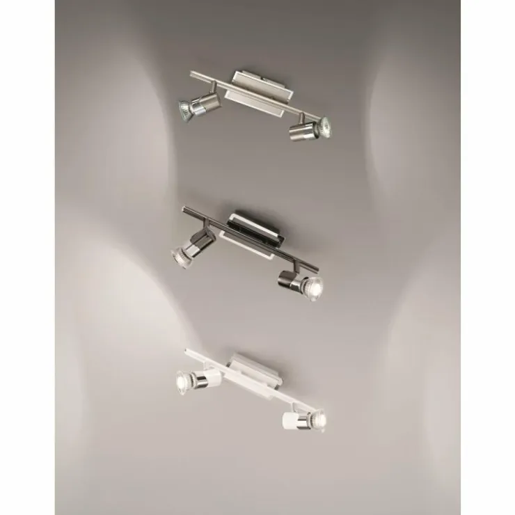 Luminaires Fabas Luce Plafonniers|Plafonnier Fabas Luce Alice Chrome, Blanc, 2 lumières