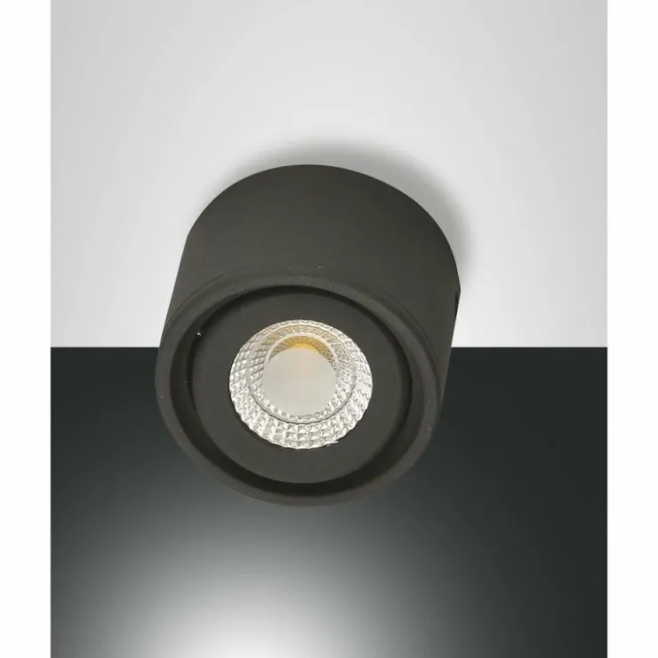 Luminaires Fabas Luce Éclairage Led|Plafonnier Fabas Luce Anzio LED Anthracite, 1 lumière