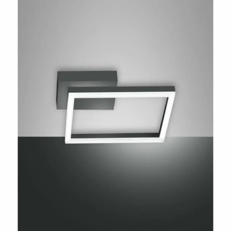 Luminaires Fabas Luce Éclairage Led|Plafonnier Fabas Luce Bard LED Anthracite, 1 lumière