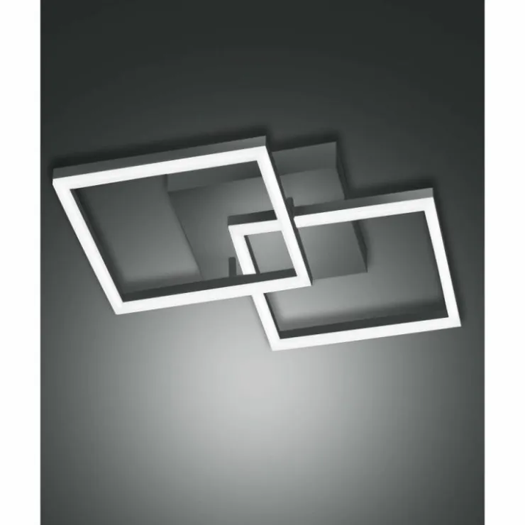 Luminaires Fabas Luce Éclairage Led|Plafonnier Fabas Luce Bard LED Anthracite, 1 lumière
