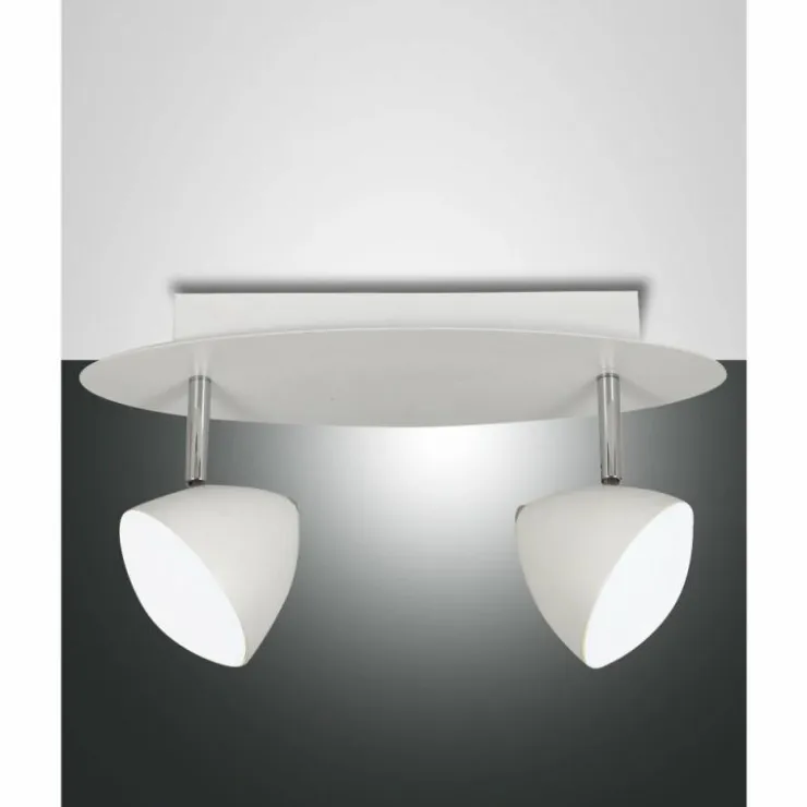 Luminaires Fabas Luce Éclairage Led|Plafonnier Fabas Luce Bike LED Blanc, 2 lumières