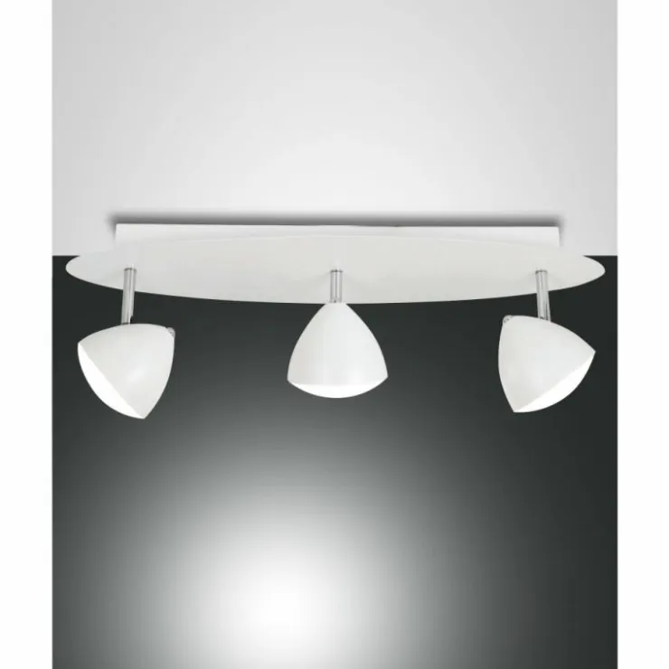 Luminaires Fabas Luce Éclairage Led|Plafonnier Fabas Luce Bike LED Blanc, 3 lumières