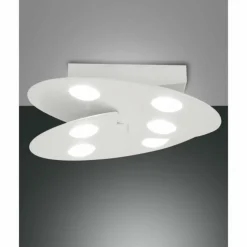 Luminaires Fabas Luce Éclairage Led|Plafonnier Fabas Luce Cake LED Blanc, 6 lumières