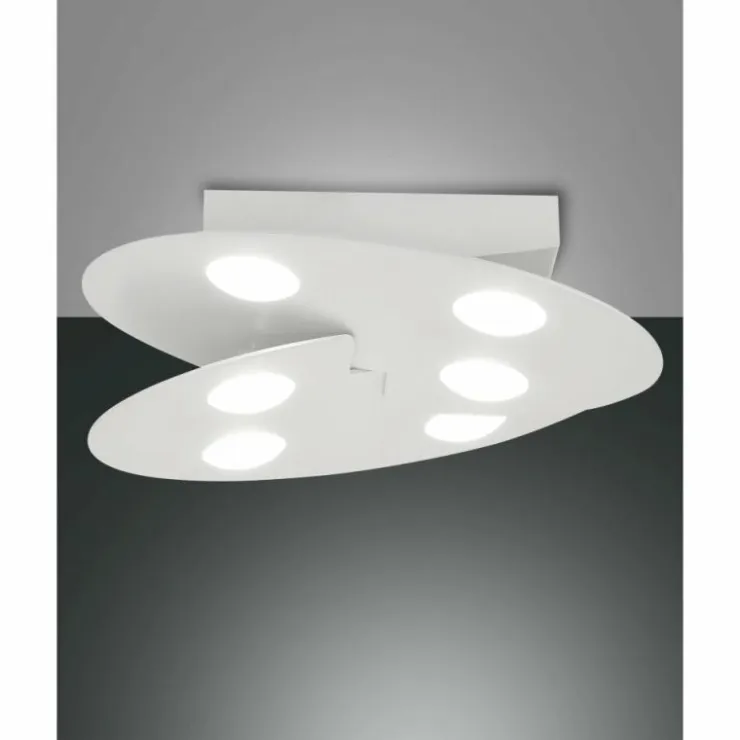 Luminaires Fabas Luce Éclairage Led|Plafonnier Fabas Luce Cake LED Blanc, 6 lumières