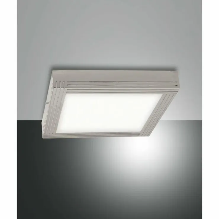 Luminaires Fabas Luce Éclairage Led|Plafonnier Fabas Luce Egon LED Nickel mat, 1 lumière