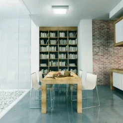 Luminaires Fabas Luce Éclairage Led|Plafonnier Fabas Luce Egon LED Nickel mat, 1 lumière