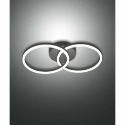 Luminaires Fabas Luce Éclairage Led|Plafonnier Fabas Luce Giotto LED Noir, 1 lumière