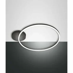 Luminaires Fabas Luce Éclairage Led|Plafonnier Fabas Luce Giotto LED Noir, 1 lumière