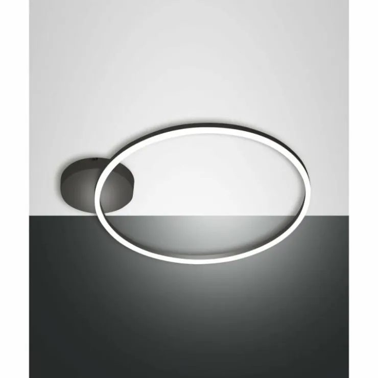 Luminaires Fabas Luce Éclairage Led|Plafonnier Fabas Luce Giotto LED Noir, 1 lumière