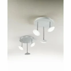 Luminaires Fabas Luce Éclairage Led|Plafonnier Fabas Luce Hale LED Chrome, Blanc, 3 lumières