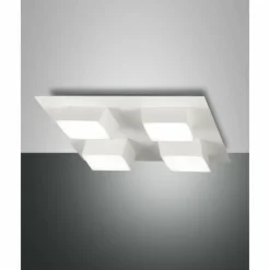 Luminaires Fabas Luce Éclairage Led|Plafonnier Fabas Luce Lucas LED Blanc, 4 lumières