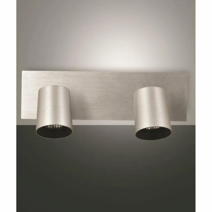 Luminaires Fabas Luce Plafonniers|Plafonnier Fabas Luce Modo Aluminium, 2 lumières