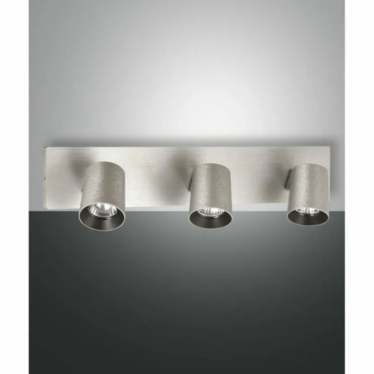 Luminaires Fabas Luce Plafonniers|Plafonnier Fabas Luce Modo Aluminium, 3 lumières