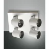 Luminaires Fabas Luce Plafonniers|Plafonnier Fabas Luce Modo Aluminium, 4 lumières