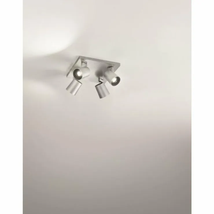 Luminaires Fabas Luce Plafonniers|Plafonnier Fabas Luce Modo Aluminium, 4 lumières