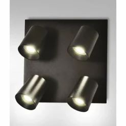Luminaires Fabas Luce Spots Et Projecteurs|Plafonnier Fabas Luce Modo Noir, 4 lumières