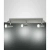 Luminaires Fabas Luce Éclairage Led|Plafonnier Fabas Luce Niko LED Nickel mat, 3 lumières