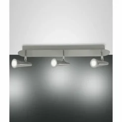 Luminaires Fabas Luce Éclairage Led|Plafonnier Fabas Luce Niko LED Nickel mat, 3 lumières