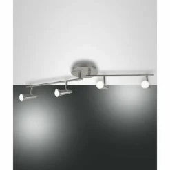 Luminaires Fabas Luce Spots Et Projecteurs|Plafonnier Fabas Luce Niko LED Nickel mat, 4 lumières