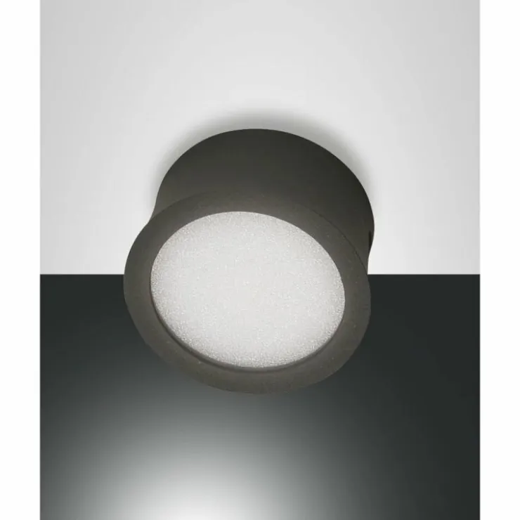 Luminaires Fabas Luce Éclairage Led|Plafonnier Fabas Luce Ponza LED Anthracite, 1 lumière