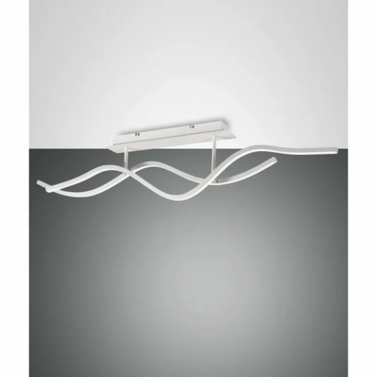 Luminaires Fabas Luce Éclairage Led|Plafonnier Fabas Luce Sinuo LED Blanc, 2 lumières
