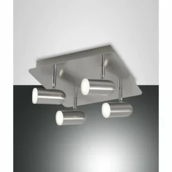 Luminaires Fabas Luce Éclairage Led|Plafonnier Fabas Luce Spotty LED Nickel mat, 4 lumières