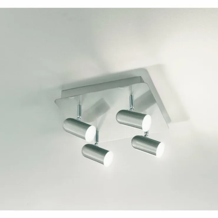Luminaires Fabas Luce Éclairage Led|Plafonnier Fabas Luce Spotty LED Nickel mat, 4 lumières