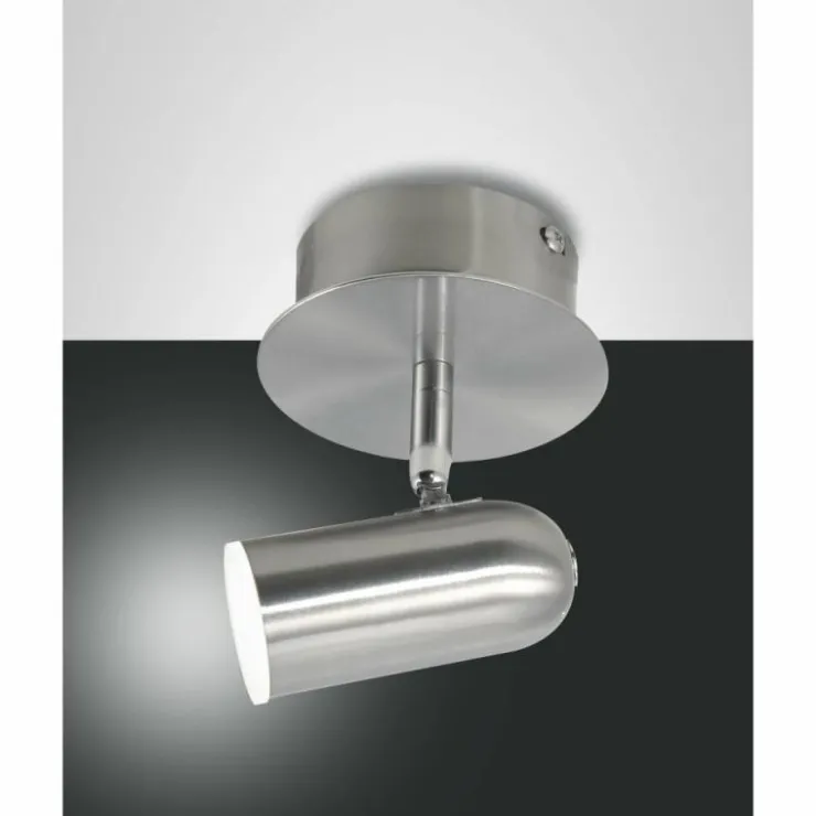 Luminaires Fabas Luce Éclairage Led|Plafonnier Fabas Luce Spotty LED Nickel mat, 1 lumière