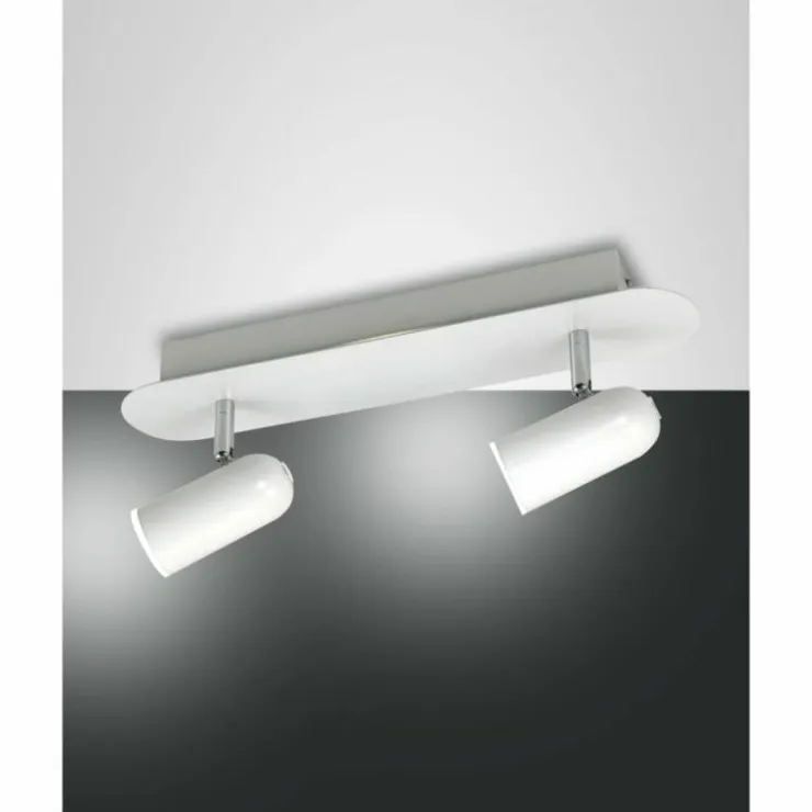 Luminaires Fabas Luce Éclairage Led|Plafonnier Fabas Luce Spotty LED Blanc, 2 lumières