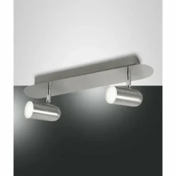 Luminaires Fabas Luce Spots Et Projecteurs|Plafonnier Fabas Luce Spotty LED Nickel mat, 2 lumières