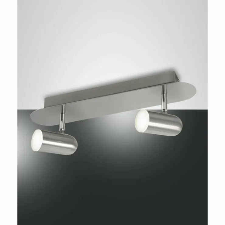 Luminaires Fabas Luce Spots Et Projecteurs|Plafonnier Fabas Luce Spotty LED Nickel mat, 2 lumières