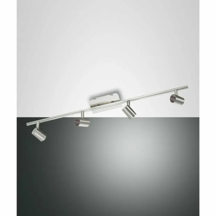 Luminaires Fabas Luce Spots Et Projecteurs|Plafonnier Fabas Luce Tucson Nickel mat, 4 lumières