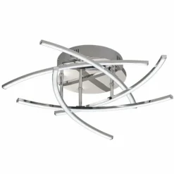 Luminaires Fischer & Honsel Éclairage Led|Plafonnier Fischer & Honsel CROSS TW LED Chrome, 5 lumières, Télécommandes, Changeur de couleurs