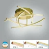 Luminaires Fischer & Honsel Éclairage Led|Plafonnier Fischer & Honsel Cross TW LED Laiton, 5 lumières, Télécommandes